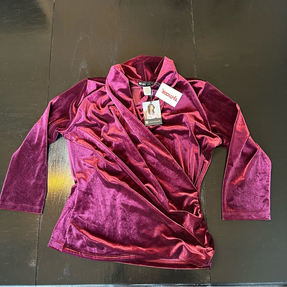 Women's Velvet Wrap Top - Purple